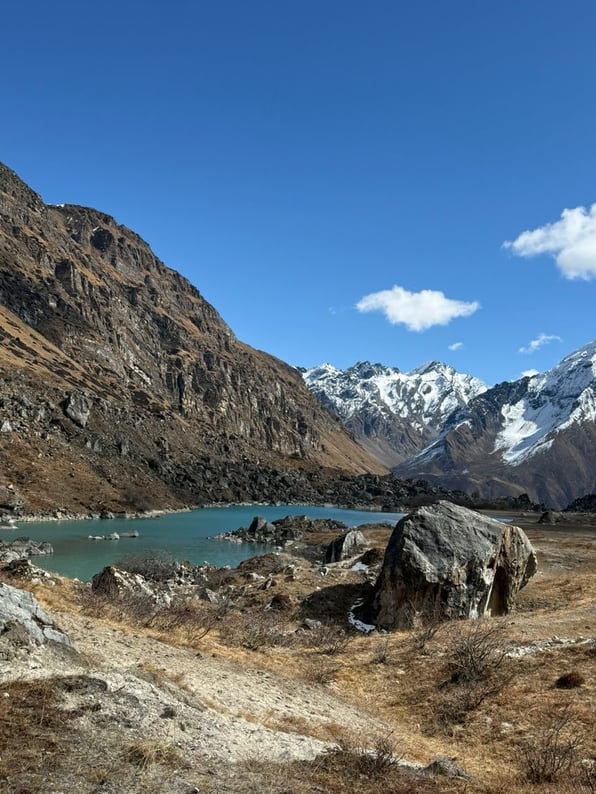 Bhutan lake base of Himalayas for avid hikers and peak seekers