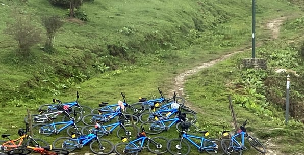 Mountain biking in Bhutan is incredible, bikes at rest
