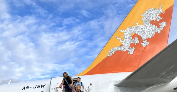 Flight Arrival into Bhutan on Druk Air